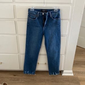 Never worn Just Blck denim straight leg jean with distressed edge